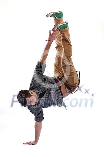 young boy man teen dancing and jumping isolated on white background in studio young boy man teen dancing and jumping isolated on white background in studio