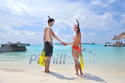 happy young romantic couple in love have fun running and relaxing on beautiful beach happy young romantic couple in love have fun running and relaxing on beautiful beach