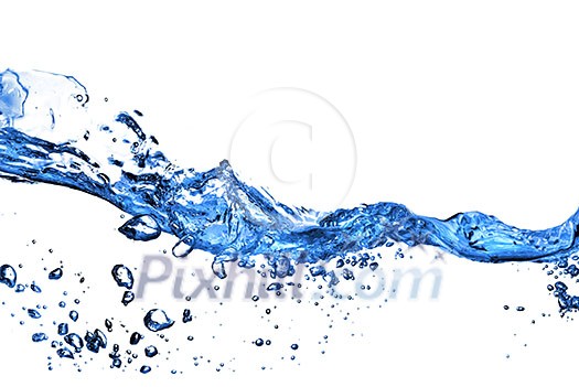 water splash with bubbles isolated on white water splash with bubbles isolated on white
