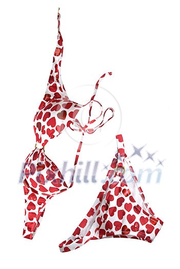 red woman swimming suit isolated on white red woman swimming suit isolated on white