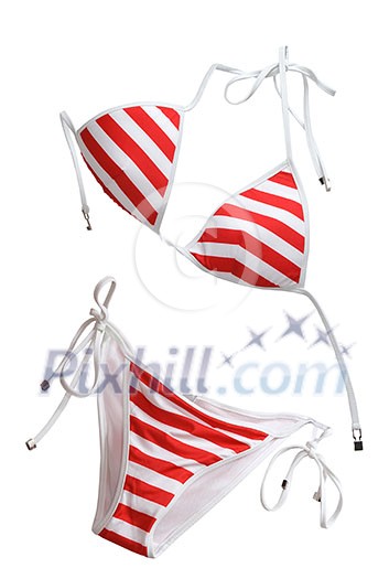 red woman swimming suit isolated on white red woman swimming suit isolated on white