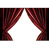 violet curtains isolated on white