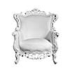 antique white leather chair isolated on white