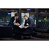 business people shaking hands make deal and sign contract