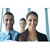 Group of happy young  business people in a meeting at office