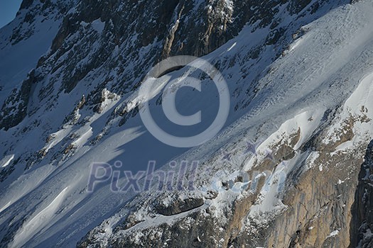 nature mountaint winter landscape nature with tree and fresh snow