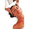 beautiful woman have massage at spa and wellness center
