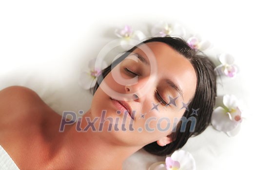 beautiful woman have massage at spa and wellness center beautiful woman have massage at spa and wellness center