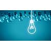 Conceptual image of electrical hanging bulbs. Idea concept