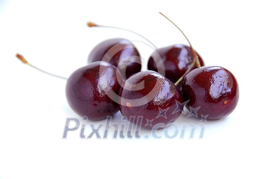 Fresh cherries on white background Fresh cherries on white background