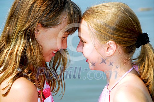 Portrait of two young happy girls Portrait of two young happy girls