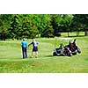 Two senior men on golf course