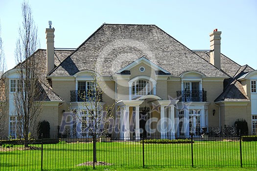 Luxury home in early spring Luxury home in early spring