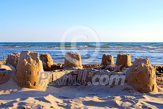 Sand castle on a beach Sand castle on a beach