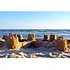 Sand castle on a beach