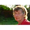 Portrait of a senior woman outside