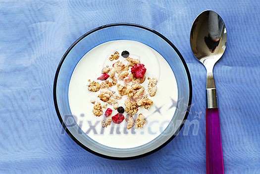 Breakfast cereal in a bowl Breakfast cereal in a bowl
