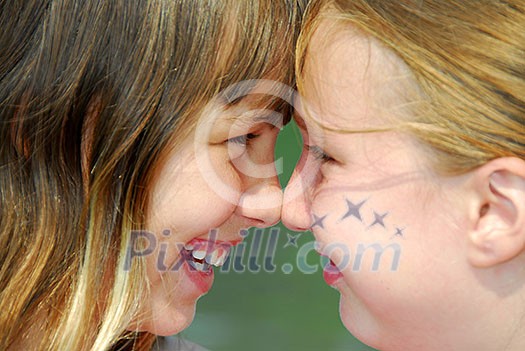 Portrait of two young girl friends Portrait of two young girl friends