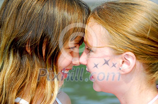 Portrait of two young happy girls Portrait of two young happy girls