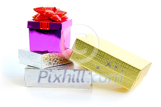 Gift boxes on white background Gift boxes on white background