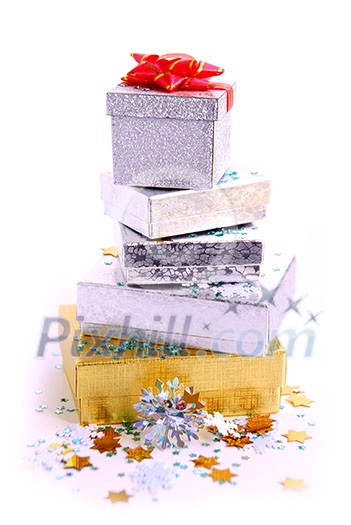 Gift boxes on white background Gift boxes on white background