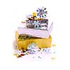 Christmas gift boxes on white background
