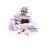 Christmas gift boxes on white background