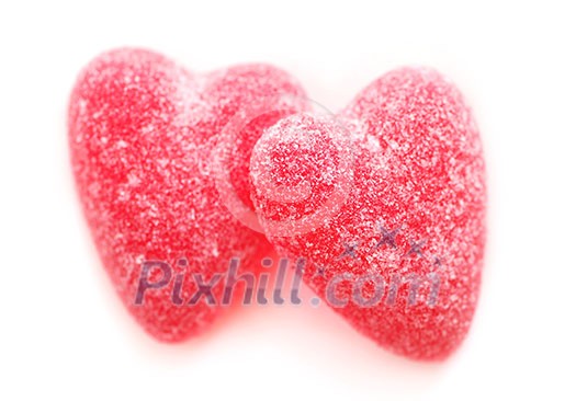 Sugar candy Valentine's hearts isolated on white background Sugar candy Valentine's hearts isolated on white background