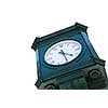 Old public clock isolated on white background