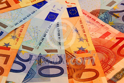 Background of european union currency paper bills