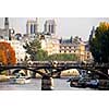 Stone bridges over Seine in Paris France