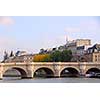 Stone bridge over Seine in Paris France
