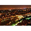 View of Paris from Eiffel tower at night