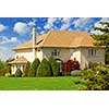 Spaceous family home with big green lawn in front