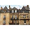 Row of medieval houses in Vannes, Brittany, France.