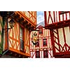 Colorful medieval houses in Vannes, Brittany, France