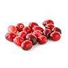 Fresh red cranberries macro on white background