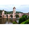 Medieval Valentre bridge in Carhors in southwest France