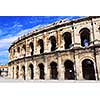 Roman arena in city of Nimes in southern France