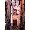 Detail of medieval architecture in historical town of Sarlat, France