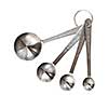 Metal measuring spoons isolated on white background