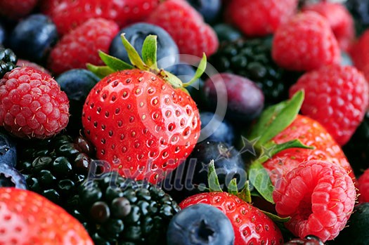 Background of assorted fresh berries close up Background of assorted fresh berries close up