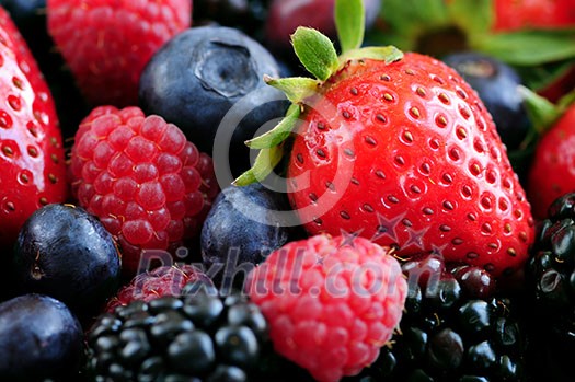 Background of assorted fresh berries close up Background of assorted fresh berries close up