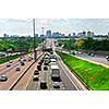 Busy multi-lane highway in a big city