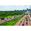 Busy multi-lane highway in a big city