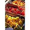 Colorful tomatoes for sale on farmer's market