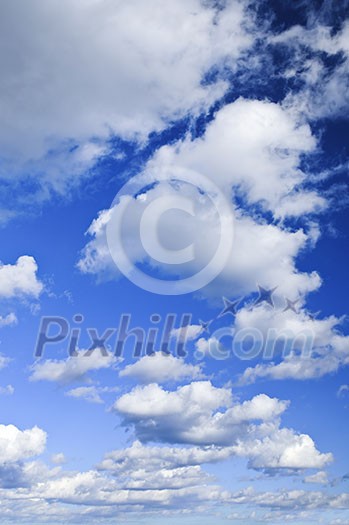 Background of blue sky with white clouds