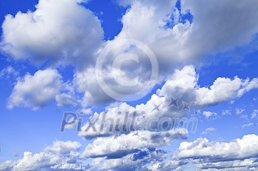 Background of blue sky with white clouds