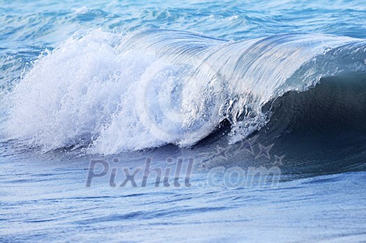 Big crashing wave in a stormy ocean