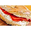 Fresh bagel with smoked salmon and cream cheese